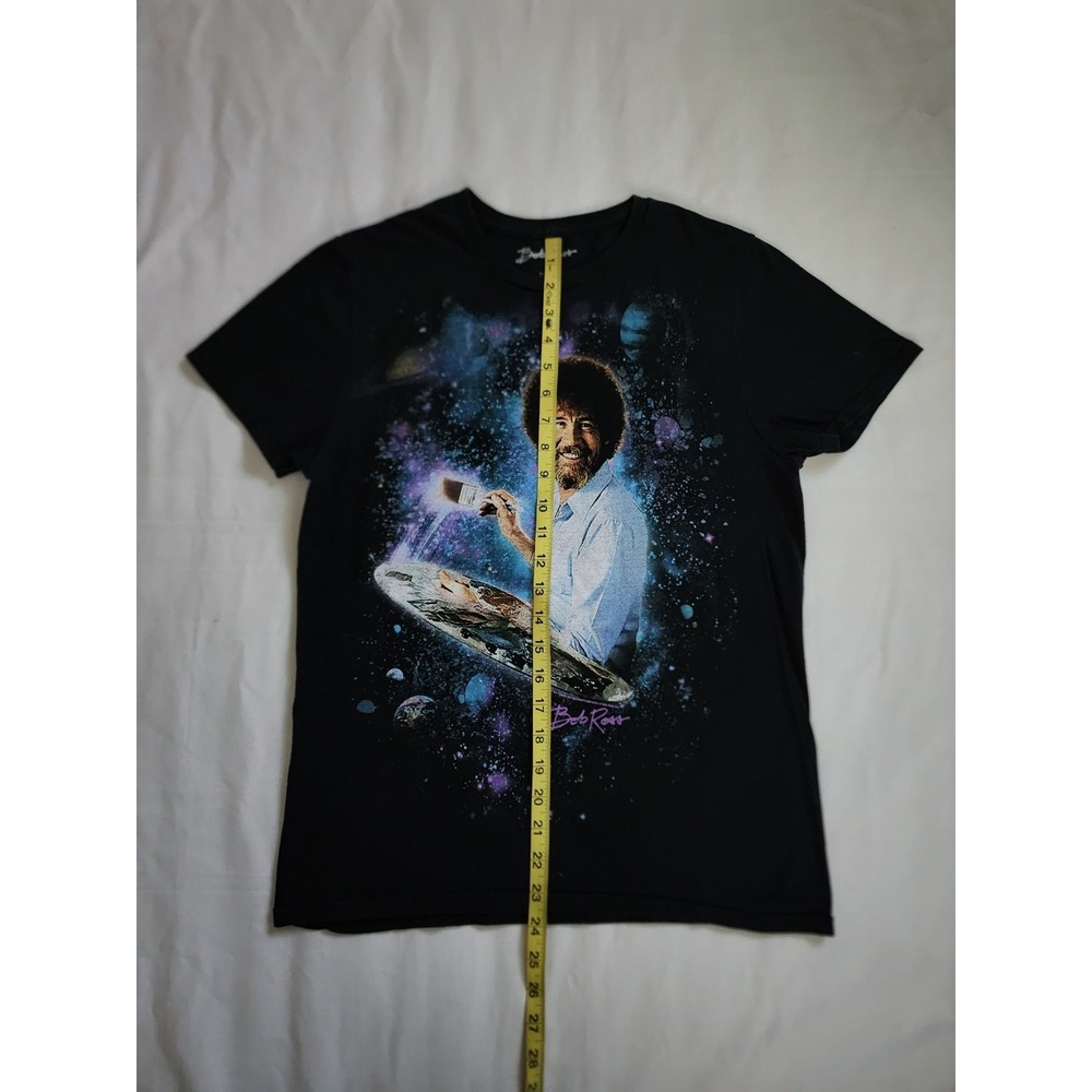 Bob Ross Men's Unisex Adult Painting Galaxy Space Graphic Print Tee Black Small - Picture 7 of 8